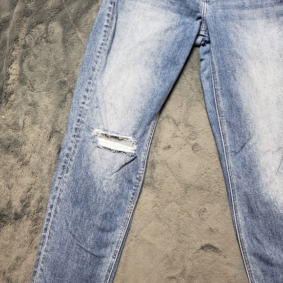 Flying Monkey Boyfriend Jeans Distressed Raw Hem size 28 Blue Ripped Denim - Picture 6 of 12